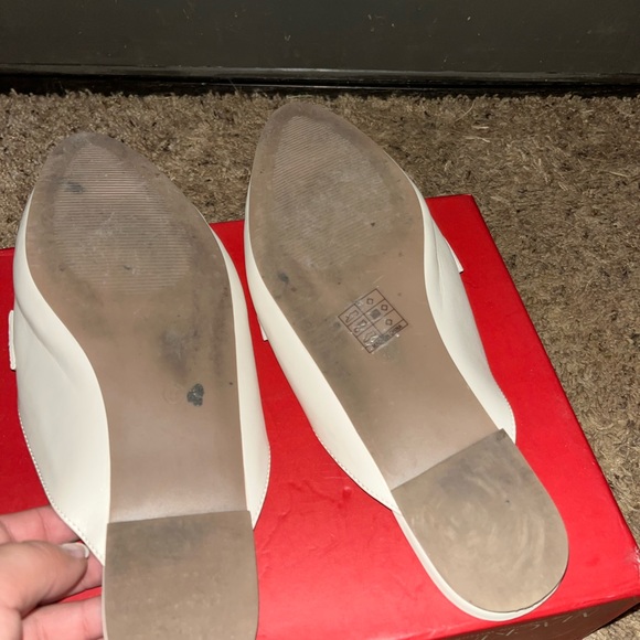 Dune London White Mules with Gold Buckle - Picture 4 of 7